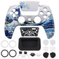 eXtremeRate LUNA Redesigned Replacement Front Shell with Touchpad Compatible with PS5 Controller BDM-010/020/030/040/050/060 - The Great Wave eXtremeRate