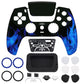 eXtremeRate LUNA Redesigned Replacement Front Shell with Touchpad Compatible with PS5 Controller BDM-010/020/030/040/050/060 - Blue Flame