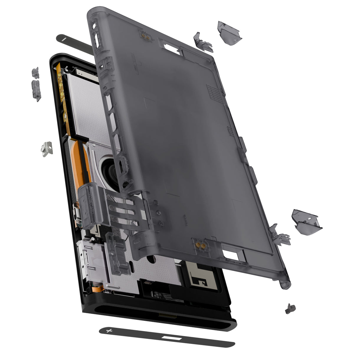 eXtremeRate Replacement DIY Rear Back Plate for Nintendo Switch 2 Handheld Console  (Without Kickstand) - Clear Slate Black