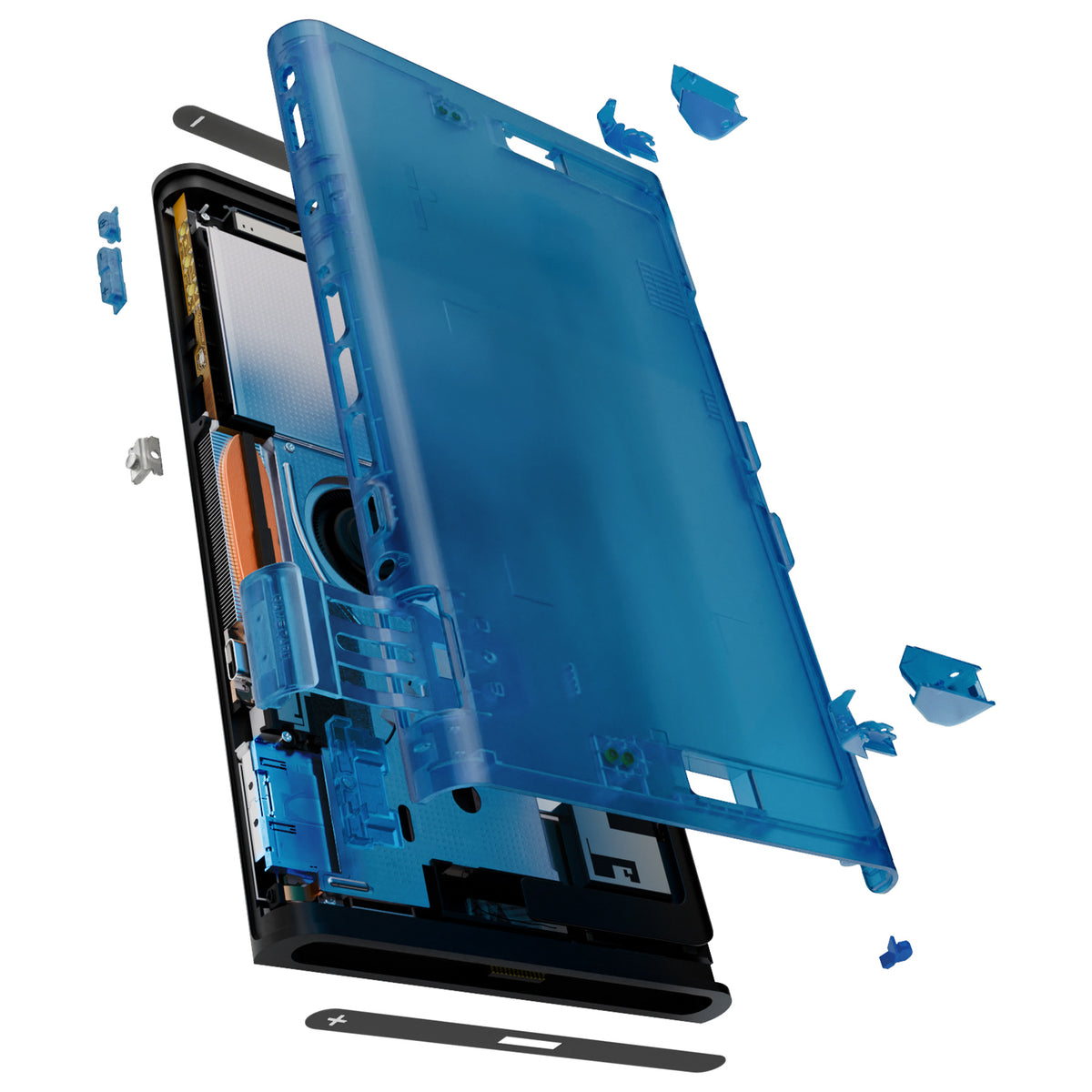 eXtremeRate Replacement DIY Rear Back Plate for Nintendo Switch 2 Handheld Console  (Without Kickstand) - Clear Blue