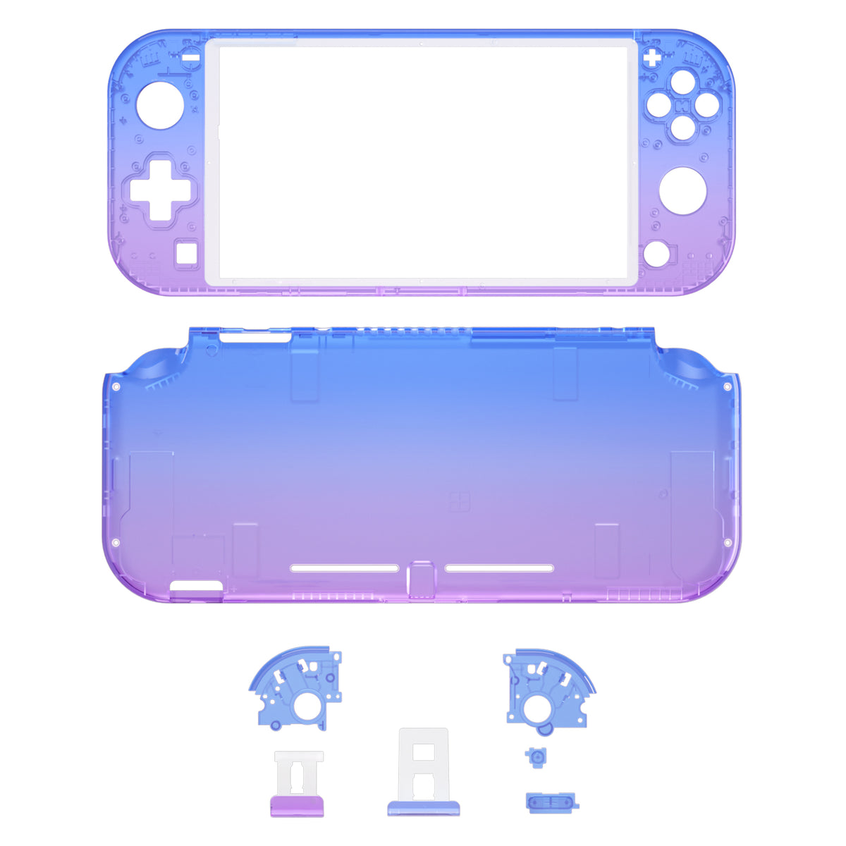 eXtremeRate Retail Gradient Translucent Bluebell DIY Replacement Shell for Nintendo Switch Lite, NSL Handheld Controller Housing with Screen Protector, Custom Case Cover for Nintendo Switch Lite - DLP317
