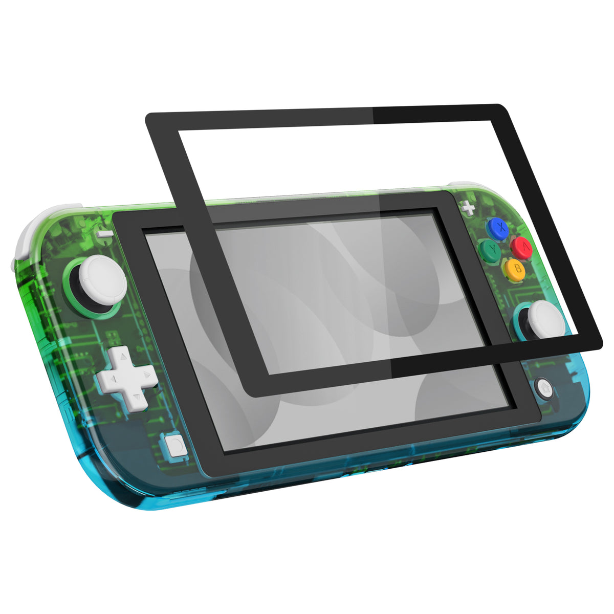 eXtremeRate Retail Gradient Translucent Green Blue DIY Replacement Shell for Nintendo Switch Lite, NSL Handheld Controller Housing with Screen Protector, Custom Case Cover for Nintendo Switch Lite - DLP319