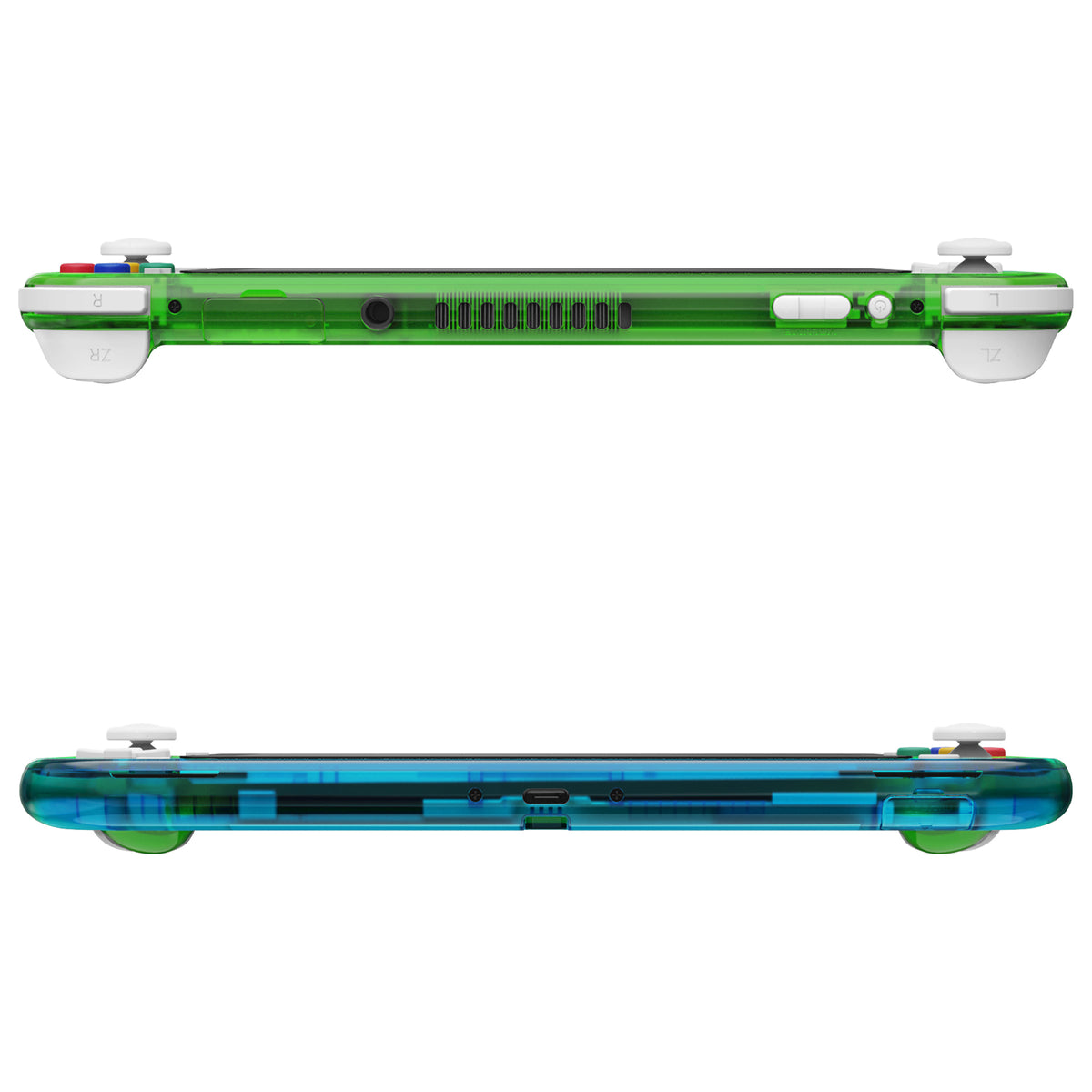 eXtremeRate Retail Gradient Translucent Green Blue DIY Replacement Shell for Nintendo Switch Lite, NSL Handheld Controller Housing with Screen Protector, Custom Case Cover for Nintendo Switch Lite - DLP319