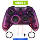 eXtremeRate Retail Gradient Translucent Purple Rose Red Faceplate Cover, Glossy Front Housing Shell Case Replacement Kit for Xbox One Elite Series 2 Controller (Model 1797 and Core Model 1797) - Thumbstick Accent Rings Included - ELP335