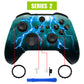 eXtremeRate Retail Green Storm Faceplate Cover, Soft Touch Front Housing Shell Case Replacement Kit for Xbox One Elite Series 2 Controller Model 1797 - Thumbstick Accent Rings Included - ELT145