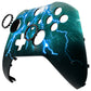eXtremeRate Retail Green Storm Faceplate Cover, Soft Touch Front Housing Shell Case Replacement Kit for Xbox One Elite Series 2 Controller Model 1797 - Thumbstick Accent Rings Included - ELT145