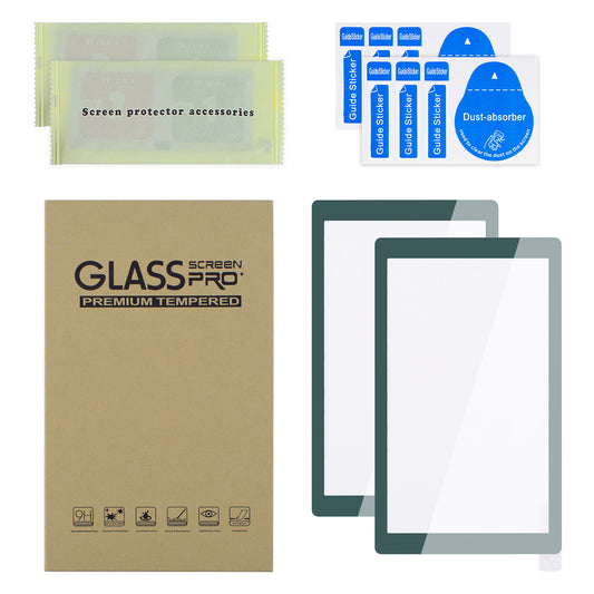 eXtremeRate 2 Pack Anti-Scratch Transparent HD Tempered Glass Screen Protector for Nintendo Switch Lite - Hunter Green