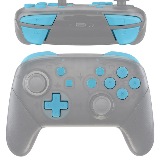 eXtremeRate Retail Heaven Blue Repair ABXY D-pad ZR ZL L R Keys for Nintendo Switch Pro Controller, DIY Replacement Full Set Keys with Tools for Nintendo Switch Pro - Controller NOT Included - KRP308