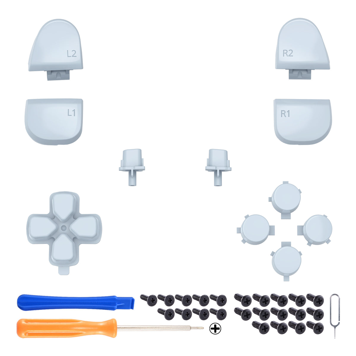 eXtremeRate Replacement Full Set Buttons Compatible with PS5 Controller BDM-030/040/050/060 - Celadon Green