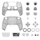 eXtremeRate LUNA Redesigned Replacement Full Set Shells with Buttons Compatible with PS5 Controller BDM-030/040/050 - Clear Black