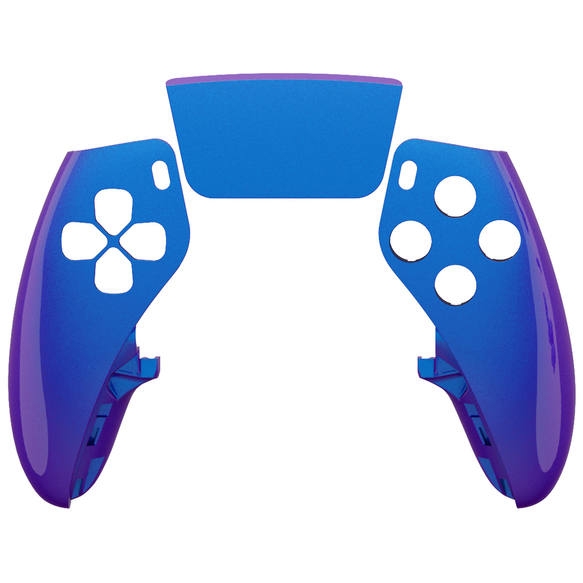 Replacement Left Right Front Housing Shell with Touchpad Compatible with PS5 Edge Controller - Chameleon Purple Blue eXtremeRate