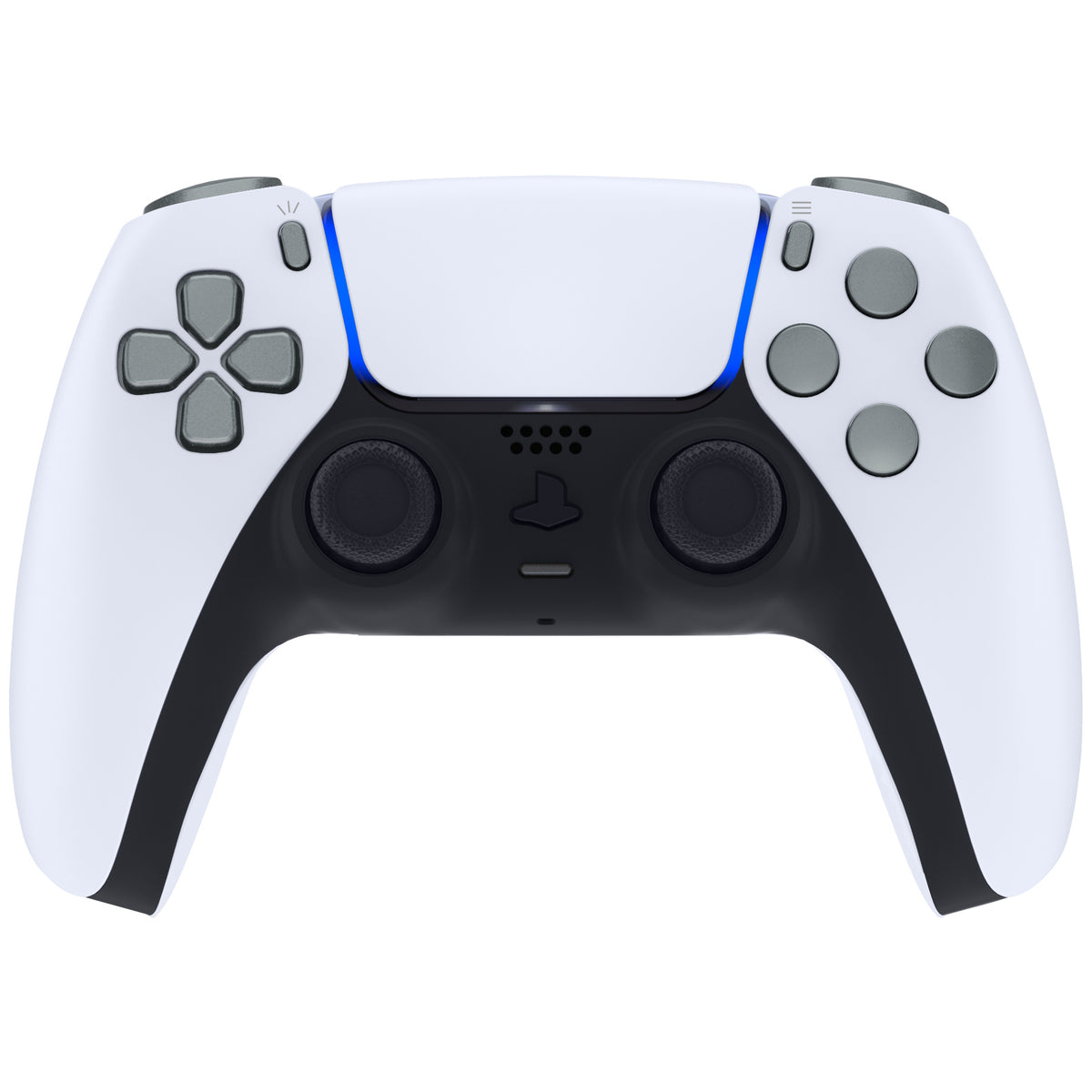 eXtremeRate Replacement Full Set Buttons Compatible with PS5 Controller BDM-030/040 - Metallic Steel Gray eXtremeRate