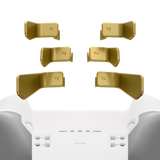 eXtremeRate Retail Metalic Hero Gold 6in1 Replacement Interchangeable Swift Back Paddles for Xbox One Elite & Elite Series 2 Controller