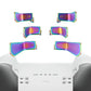 eXtremeRate Retail Metalic Rainbow Aura Blue & Purple 6in1 Replacement Interchangeable Swift Back Paddles for Xbox One Elite & Elite Series 2 Controller