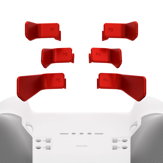 eXtremeRate Retail Metalic Scarlet Red 6in1 Replacement Interchangeable Swift Back Paddles for Xbox One Elite & Elite Series 2 Controller