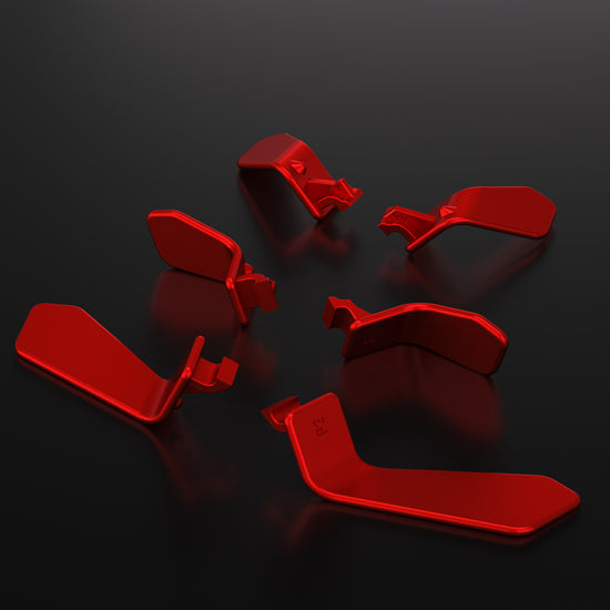 eXtremeRate Retail Metalic Scarlet Red 6in1 Replacement Interchangeable Swift Back Paddles for Xbox One Elite & Elite Series 2 Controller