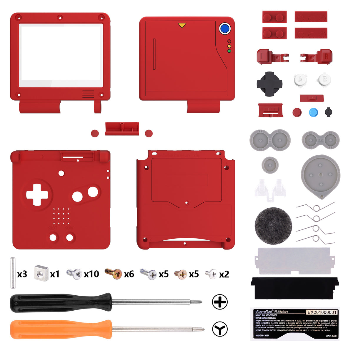 eXtremeRate Retail IPS Ready Upgraded Monster Index Console Style Custom Replacement Housing Shell for Gameboy Advance SP GBA SP – Compatible with Both IPS & Standard LCD – Console & Screen NOT Included - ASPY002