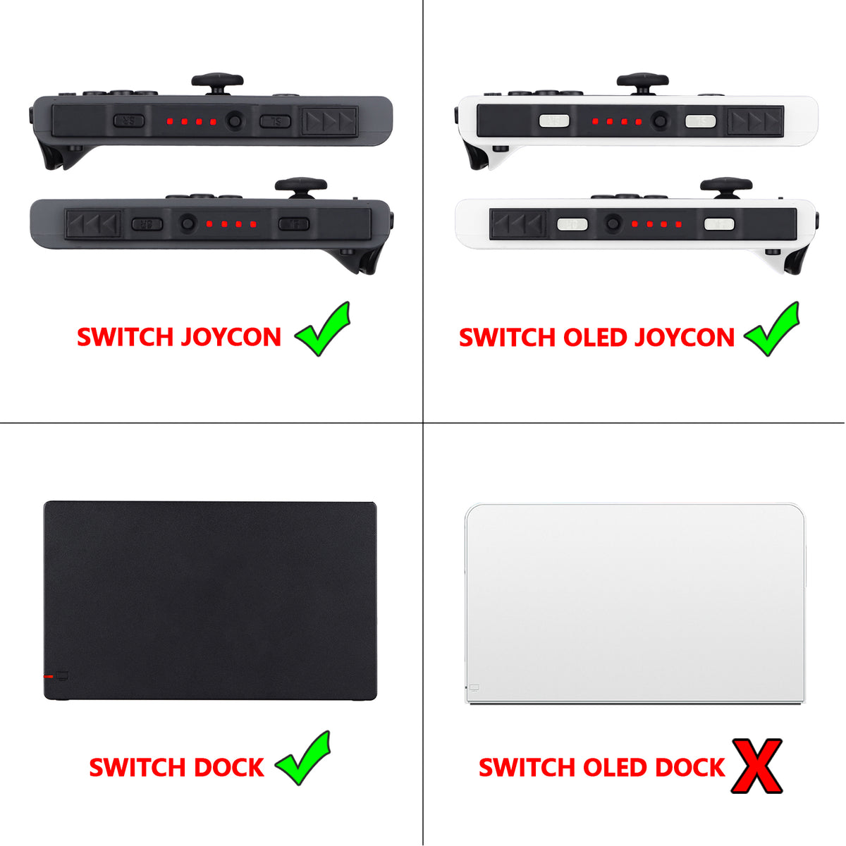 eXtremeRate Retail Red Firefly LED Tuning Kit for NS Switch Joycons Dock NS Joycon SL SR Buttons Ribbon Flex Cable Indicate Power LED-Joycons Dock NOT Included - NSLED003