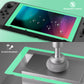 eXtremeRate Retail 2 Pack Mint Green Border Transparent HD Clear Saver Protector Film, Tempered Glass Screen Protector for Nintendo Switch [Anti-Scratch, Anti-Fingerprint, Shatterproof, Bubble-Free] - NSPJ0706