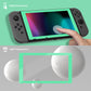 eXtremeRate Retail 2 Pack Mint Green Border Transparent HD Clear Saver Protector Film, Tempered Glass Screen Protector for Nintendo Switch [Anti-Scratch, Anti-Fingerprint, Shatterproof, Bubble-Free] - NSPJ0706