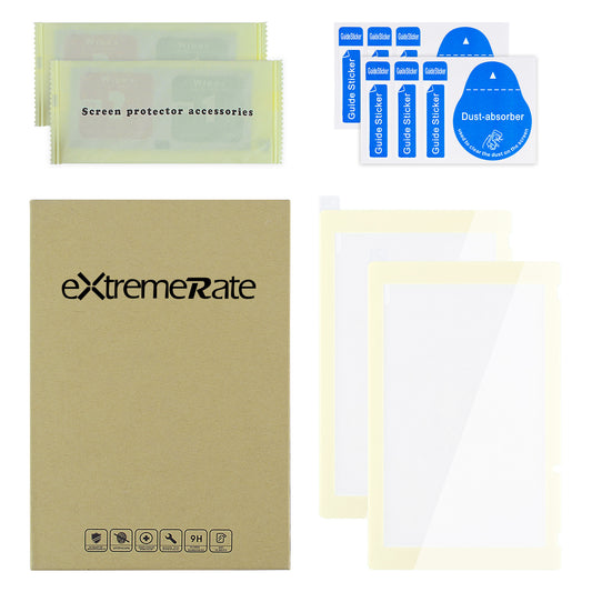 eXtremeRate 2 Pack Transparent HD Clear Tempered Glass Screen Protector for Nintendo Switch - Antique Yellow Border