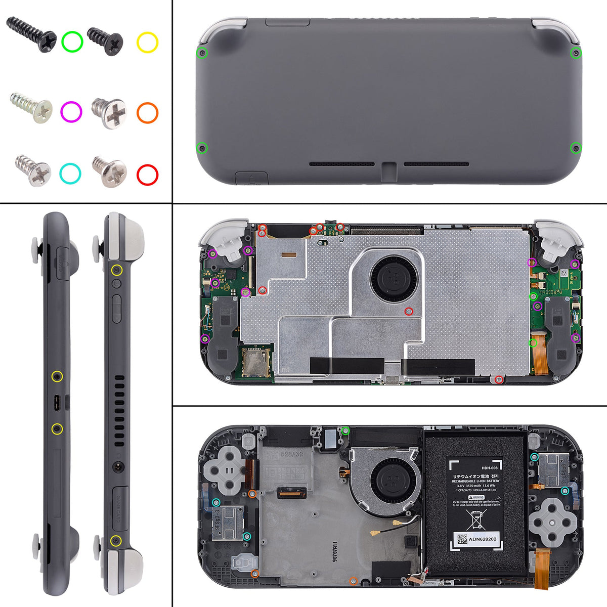 eXtremeRate Replacement Full Set Shells with ABXY Buttons & Screen Protector for Nintendo Switch Lite - Classic SwitchCube Style
