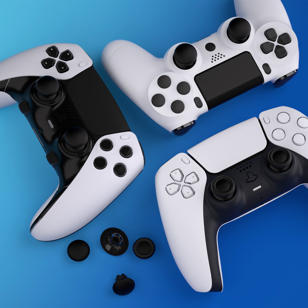 eXtremeRate EDGE Sticks Replacement Interchangeable Thumbsticks for PS5 & PS5 Edge & PS4 All Model Controllers - Black