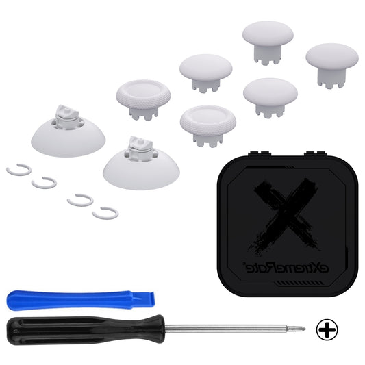 eXtremeRate EDGE Sticks Replacement Interchangeable Thumbsticks for PS5 & PS5 Edge & PS4 All Model Controllers - Solid White