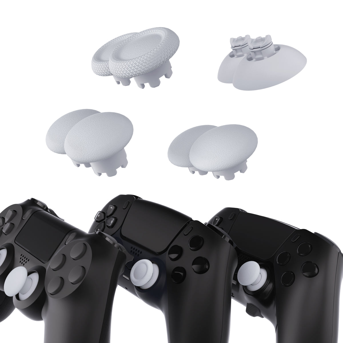 eXtremeRate EDGE Sticks Replacement Interchangeable Thumbsticks for PS5 & PS5 Edge & PS4 All Model Controllers - Solid White