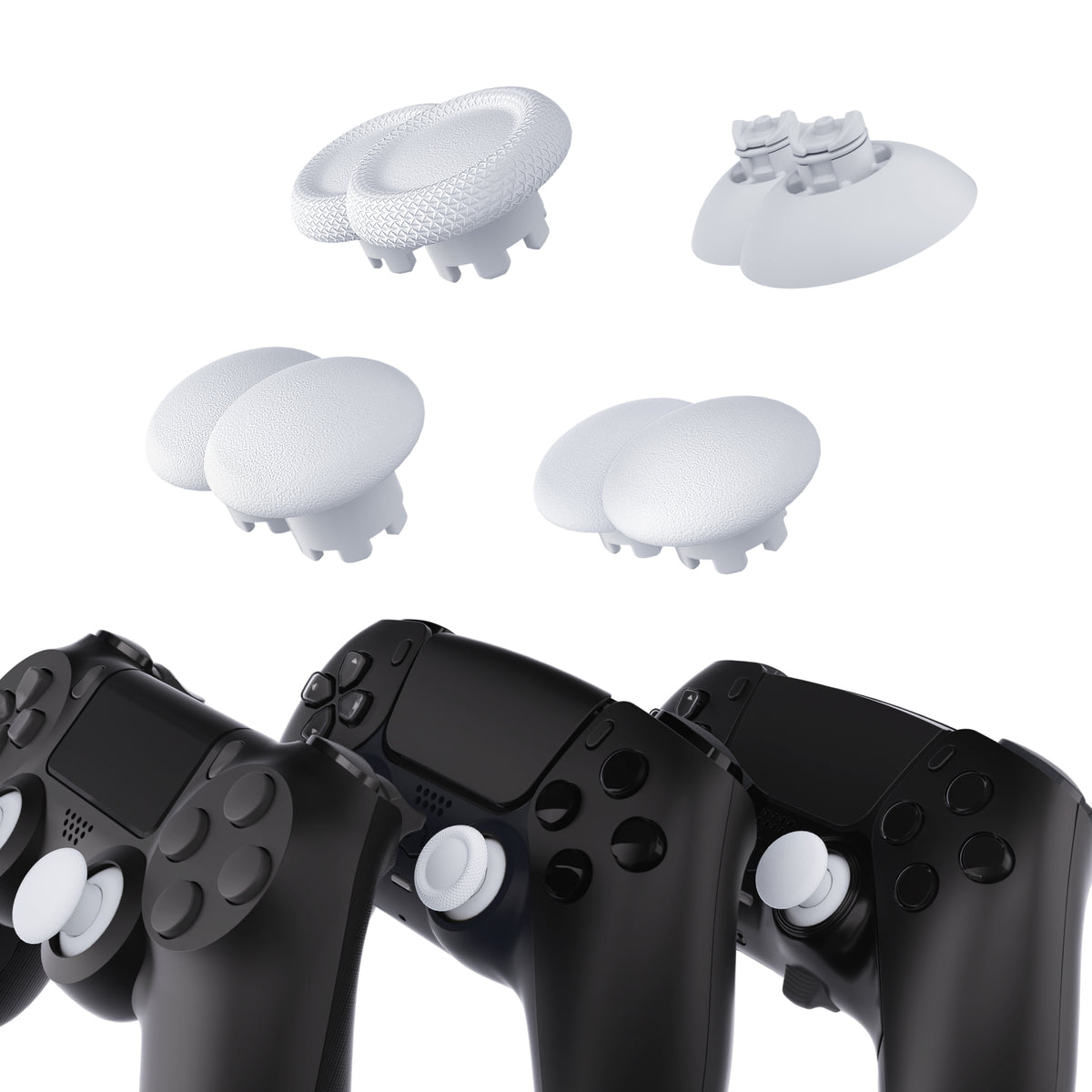 eXtremeRate EDGE Sticks Replacement Interchangeable Thumbsticks for PS5 & PS5 Edge & PS4 All Model Controllers - Robot White
