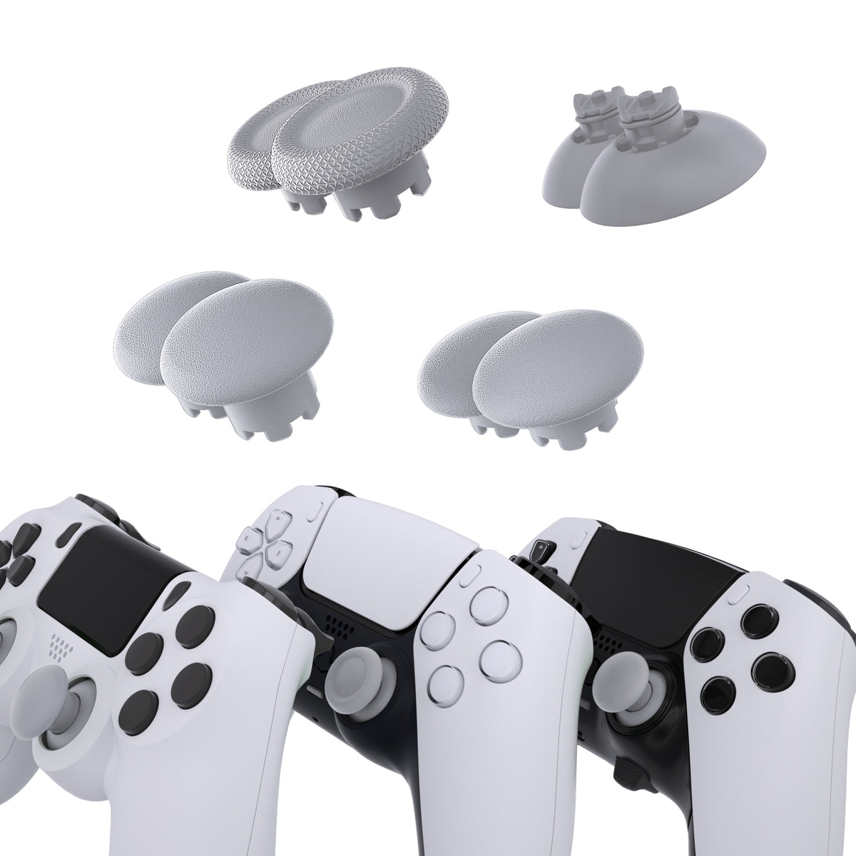 eXtremeRate EDGE Sticks Replacement Interchangeable Thumbsticks for PS5 & PS5 Edge & PS4 All Model Controllers - New Hope Gray