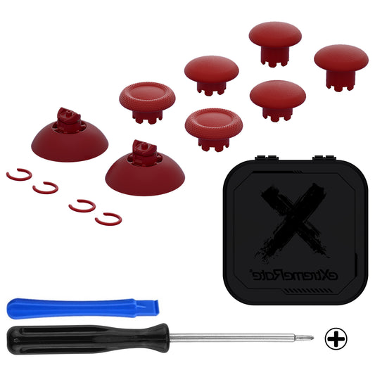 eXtremeRate EDGE Sticks Replacement Interchangeable Thumbsticks for PS5 & PS5 Edge & PS4 All Model Controllers - Carmine Red