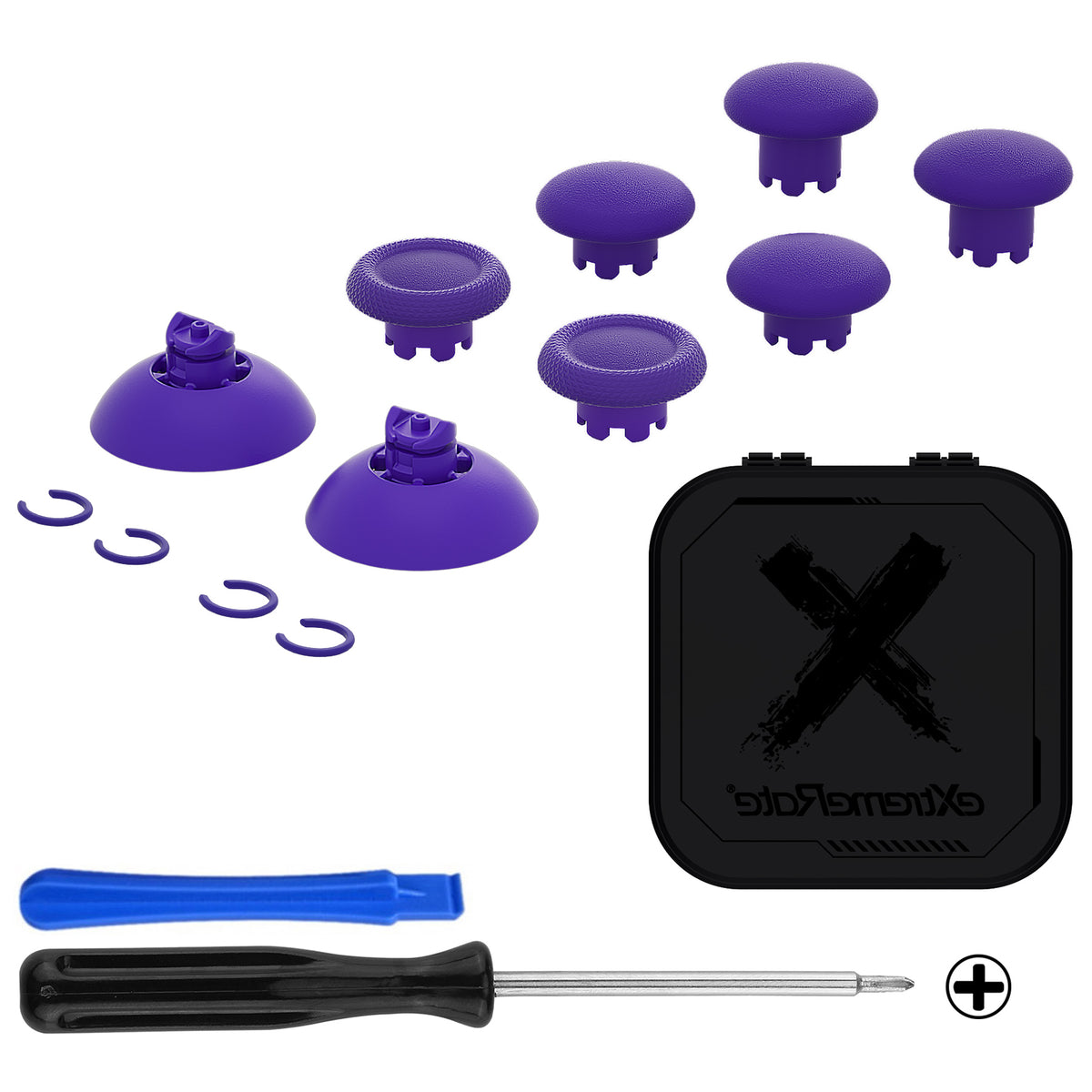 eXtremeRate EDGE Sticks Replacement Interchangeable Thumbsticks for PS5 & PS5 Edge & PS4 All Model Controllers - Purple