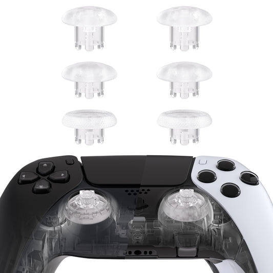 eXtremeRate EDGE Sticks Replacement Interchangeable Thumbsticks for PS5 & PS5 Edge & PS4 All Model Controllers - Clear