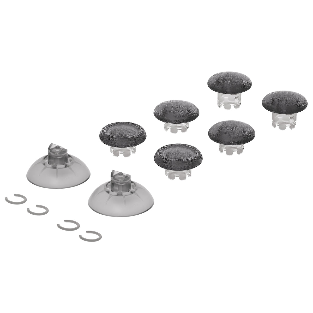 eXtremeRate EDGE Sticks Replacement Interchangeable Thumbsticks for PS5 & PS5 Edge & PS4 All Model Controllers - Clear Black