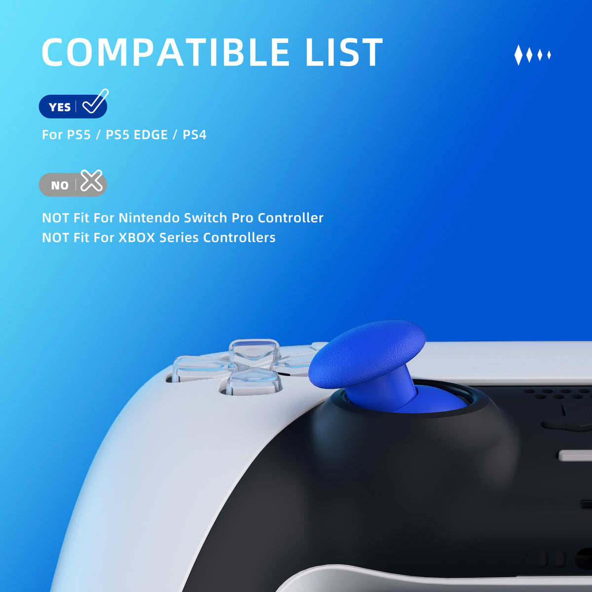 eXtremeRate EDGE Sticks Replacement Interchangeable Thumbsticks for PS5 & PS5 Edge & PS4 All Model Controllers - Blue