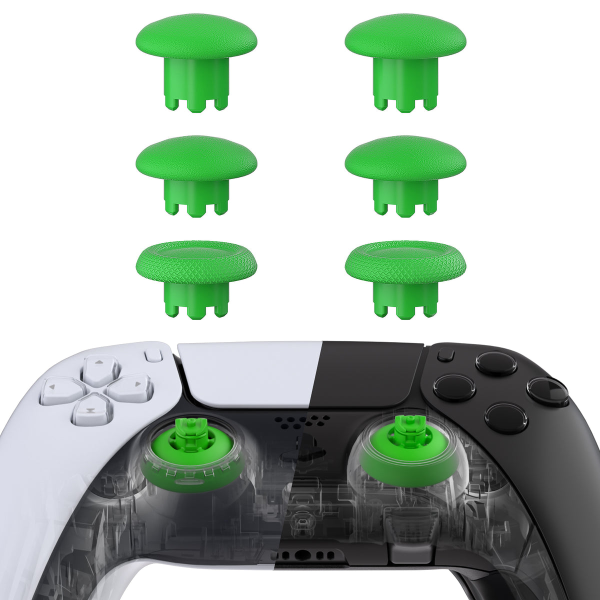 eXtremeRate EDGE Sticks Replacement Interchangeable Thumbsticks for PS5 & PS5 Edge & PS4 All Model Controllers - Green