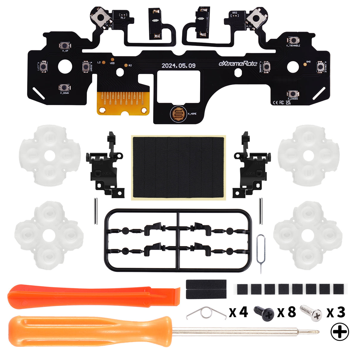 eXtremeRate Whole Set - Strong Version Clicky Kit V2 for PS5 Controller BDM-040/050/060 Shoulder Face Buttons, Micro Switch L2R2 Clicky Hair Trigger Kit and Tactile L1R1 Face Buttons Mouse Click for PS5 Controller