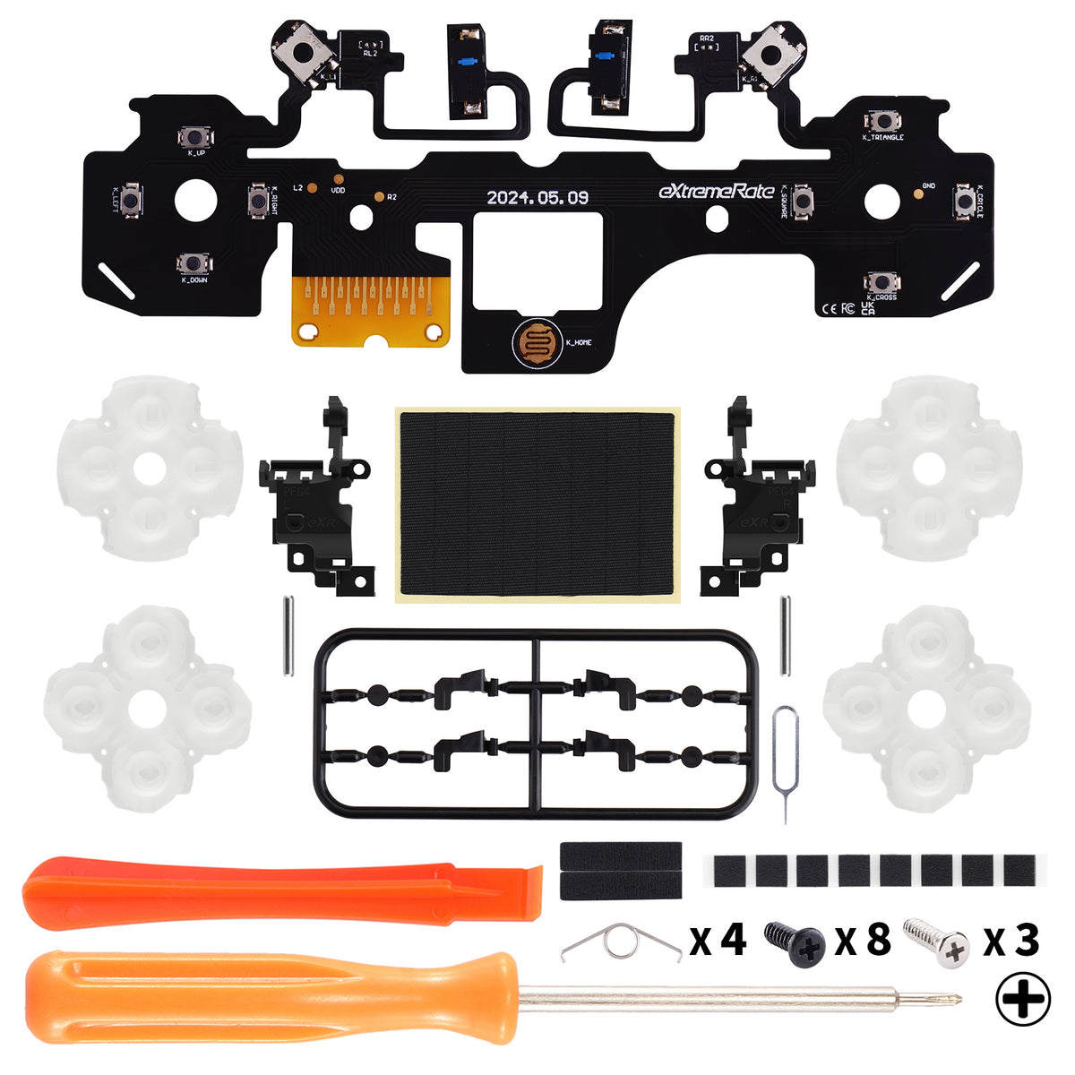 eXtremeRate Whole Set - Light Version Clicky Kit V2 for PS5 Controller BDM-040/050/060 Shoulder Face Buttons, Micro Switch L2R2 Clicky Hair Trigger Kit and Tactile L1R1 Face Buttons Mouse Click for PS5 Controller