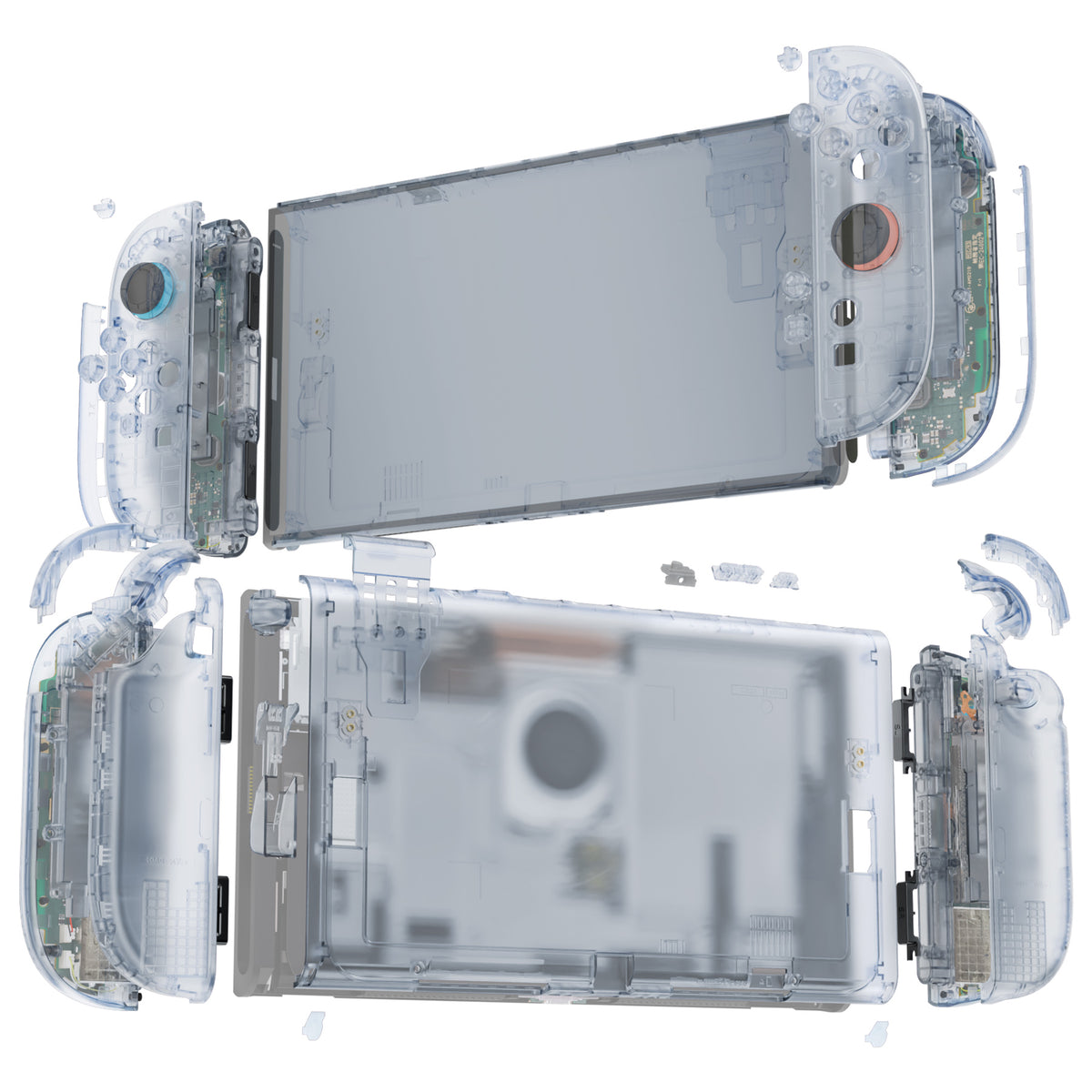 eXtremeRate DIY Replacement Full Set Shells with Buttons for Nintendo Switch 2 - Deluxe Version - Clear Glacier Blue