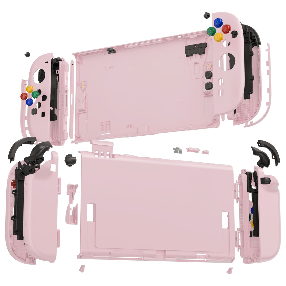 eXtremeRate DIY Replacement Full Set Shells with Buttons for Nintendo Switch 2 - Deluxe Version - Cherry Blossoms Pink