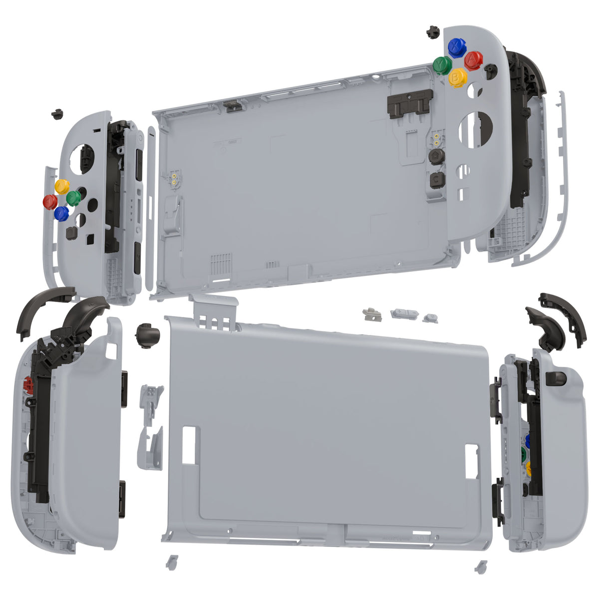 eXtremeRate DIY Replacement Full Set Shells with Buttons for Nintendo Switch 2 - Deluxe Version - New Hope Gray