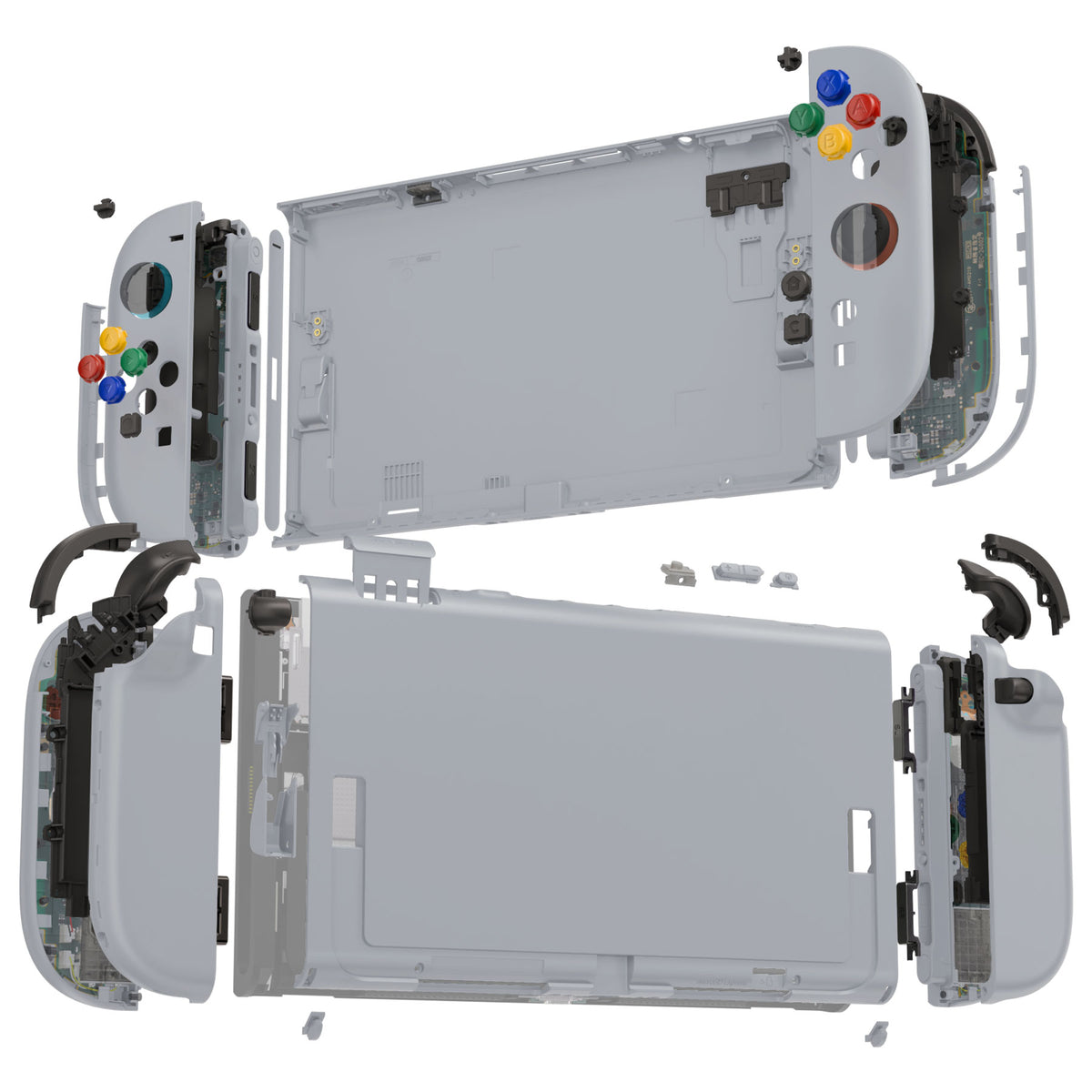eXtremeRate DIY Replacement Full Set Shells with Buttons for Nintendo Switch 2 - Deluxe Version - New Hope Gray