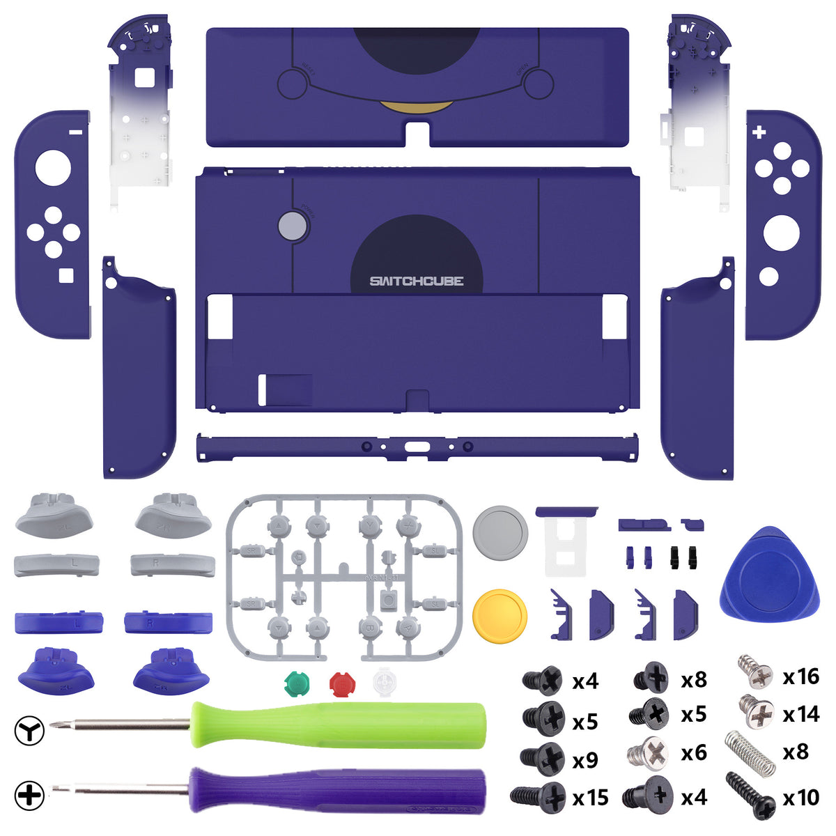 eXtremeRate Custom Replacement Full Set Shell with Buttons for Nintendo Switch OLED - Classic SwitchCube Style