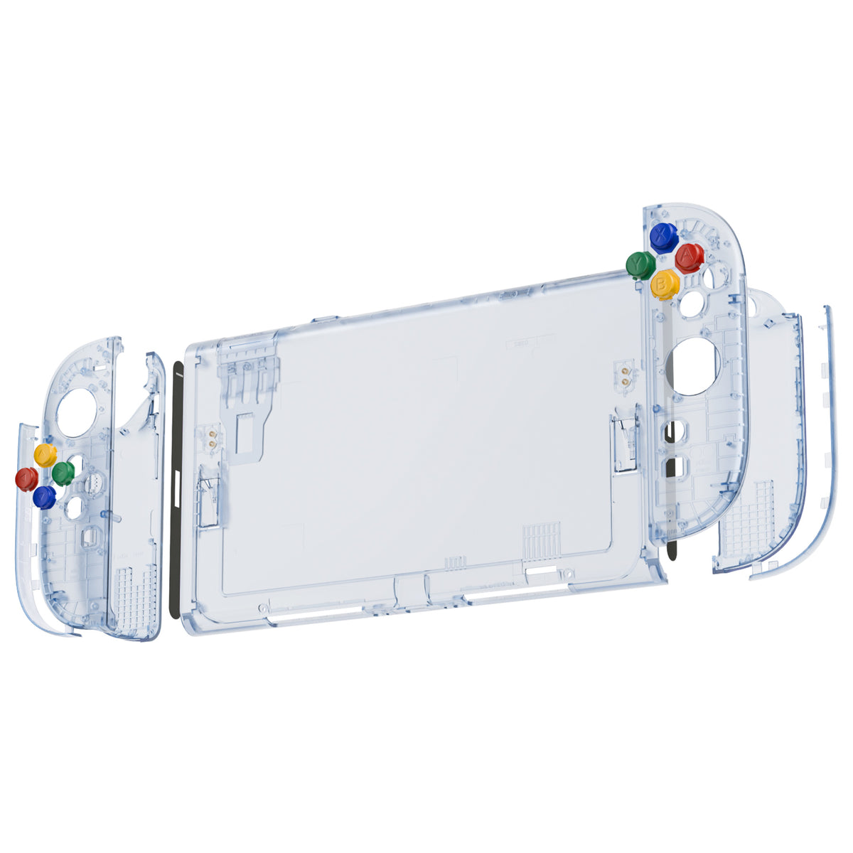 eXtremeRate DIY Replacement Full Set Shells with Buttons for Nintendo Switch 2 - Essence Version - Clear Glacier Blue
