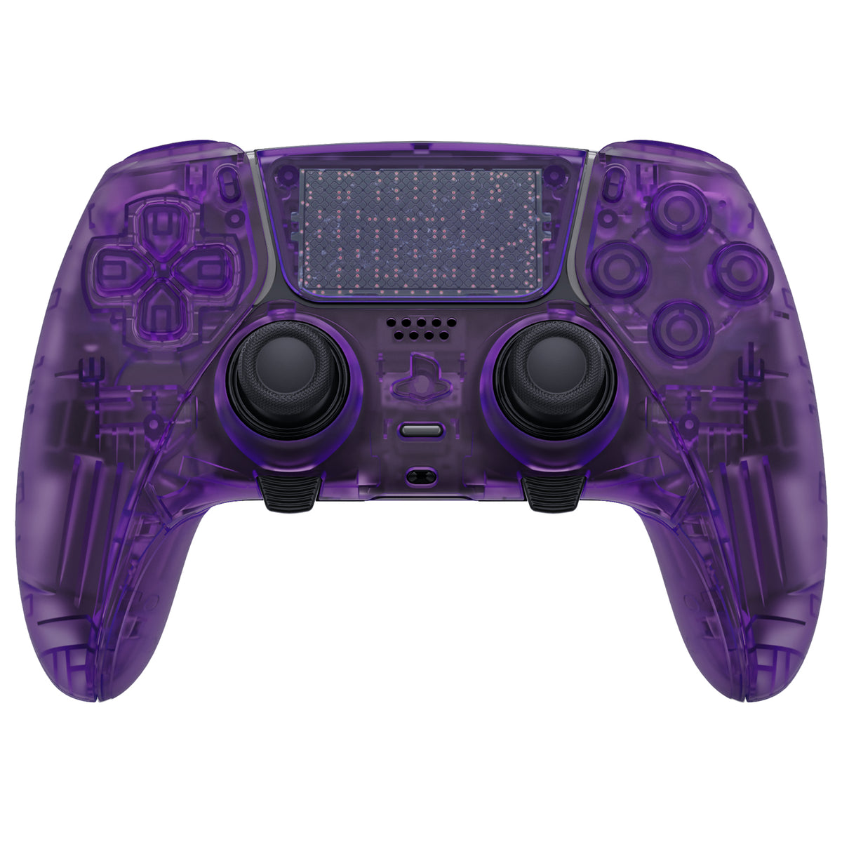 Replacement Full Set Shells with Buttons Compatible with PS5 Edge Controller - Clear Atomic Purple eXtremeRate