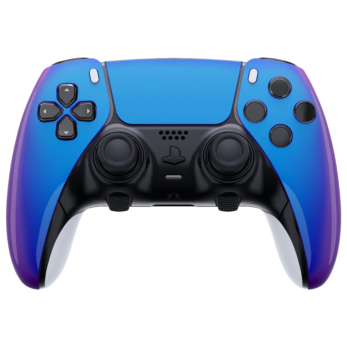 Replacement Left Right Front Housing Shell with Touchpad Compatible with PS5 Edge Controller - Chameleon Purple Blue eXtremeRate