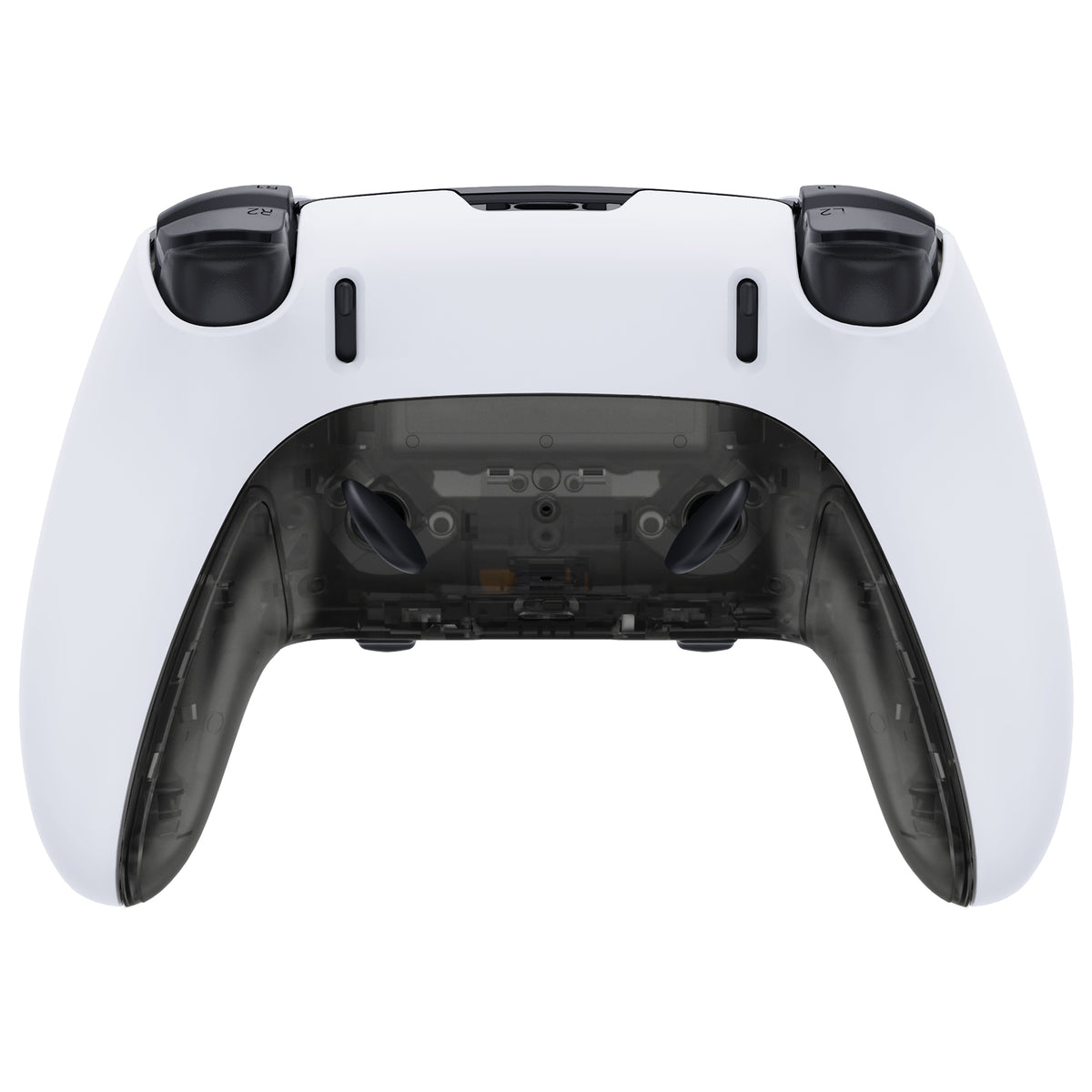 Replacement Top Bottom Decorative Trim Shell Compatible with PS5 Edge Controller - Clear Black eXtremeRate