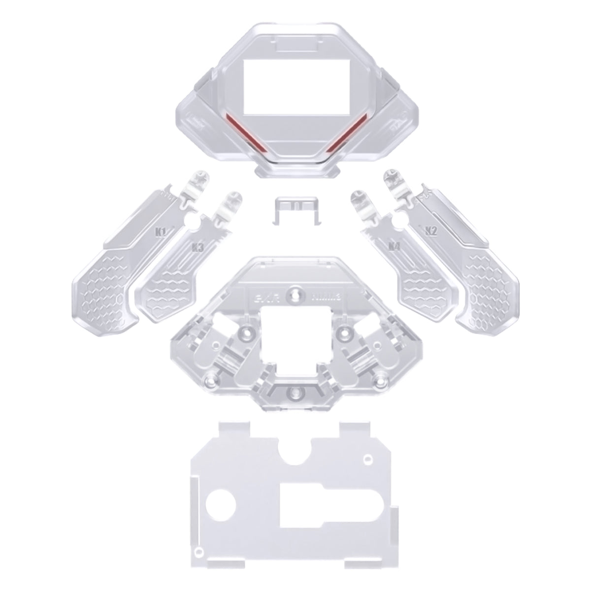 eXtremeRate Replacement K1 K2 K3 K4 Back Paddles for eXtremeRate SPARK Back Paddles Kit, Compatible with PS5 Controller - Clear
