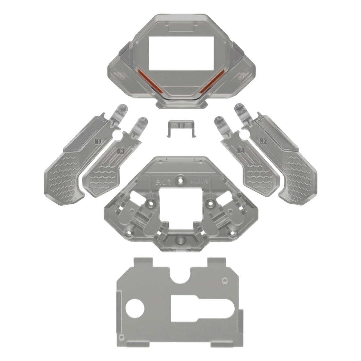 eXtremeRate Replacement K1 K2 K3 K4 Back Paddles for eXtremeRate SPARK Back Paddles Kit, Compatible with PS5 Controller - Clear Slate Black